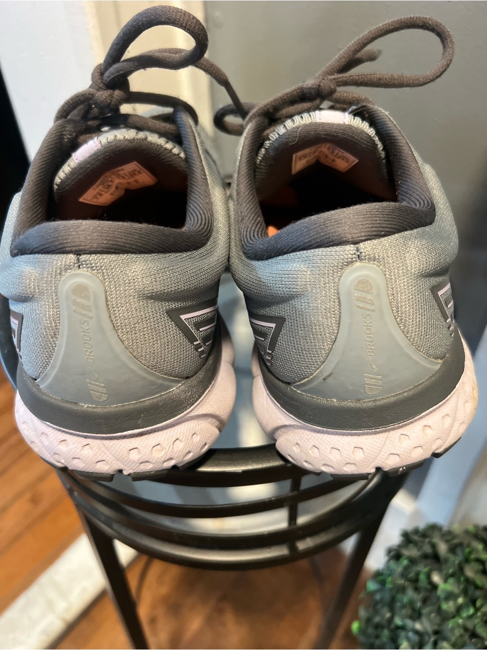 Brooks Women's Ghost Running Sneakers in Gray with Light Pink Accents - Picture 5 of 7